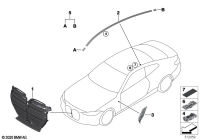 51138081141-SHADOW-LINE RADIATOR GRILLE WITHOUT A CAMERA