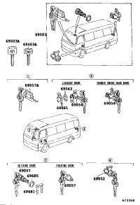 690520S010-CYLINDER & KEY SET, DOOR LOCK, LH