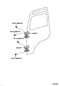 6872036010-HINGE ASSY, FRONT DOOR, LOWER, RH/LH