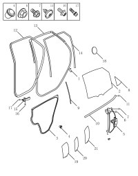 5085015400-WEATHERSTRIP, REAR DOOR GLASS, OUTER LH