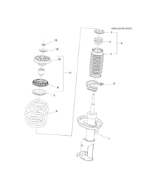 13257624-Damper, front suspension strut