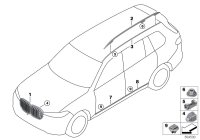51137454895-SHADOW-LINE RADIATOR GRILLE WITHOUT A CAMERA