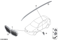 51137454887-SHADOW-LINE RADIATOR GRILLE WITHOUT A CAMERA