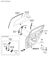 83401H2010-REGULATOR ASSY-RR DR WDO LH