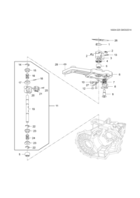 9071713-Clip, shift shaft adjust