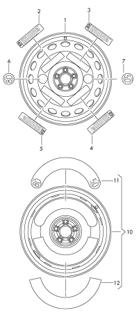 4G0601027-Rim, compact emergency wheel steel