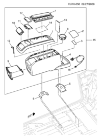 93736036-Finisher, front floor console, upper