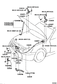 5341024050-HINGE ASSY, HOOD, RH