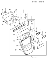9037057-Garnish assy-rr dr (incl. 3,15, 16,24)