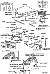 5386850020-Seal, front fender to cowl side, no.2 rh