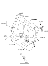898401X000WK-3rd seat buckle rh