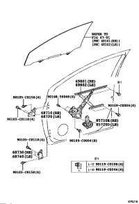 698010D190-REGULATOR SUB-ASSY, FRONT DOOR WINDOW, RH