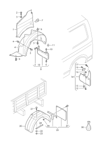 7H0821101E-Fender position/set of positions to be used together when required