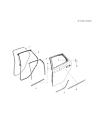 26682374-Weatherstrip, r. rr. door inner