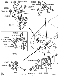 MR594373-INSULATOR,ENG MOUNTING