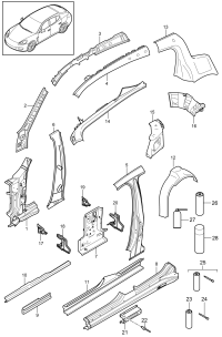 97050249602GRV-Column B primered porsche cayenne: