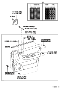 6749112480-GARNISH, FRONT DOOR LOWER FRAME BRACKET, RH