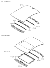 671213L050-RAIL ASSY-ROOF FR