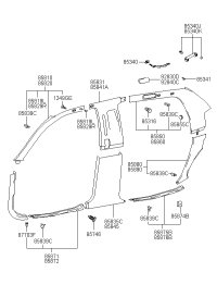 858813B800GF-TRIM ASSY-FR DR SCUFF RH