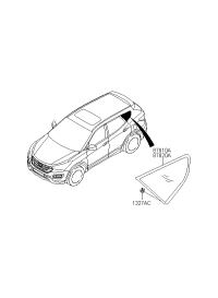 87820A1010-GLASS & MOULDING ASSY-QTR/ FIX