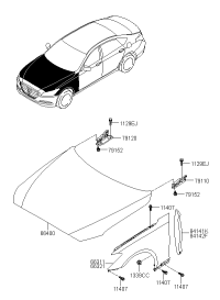 79120B1000-HINGE ASSY-HOOD RH