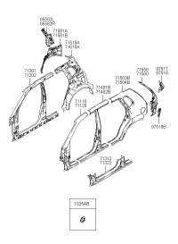 712012E000-Pillar assy-fr inr lh