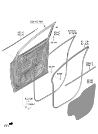 82120O3000-Weatherstrip, front door frame, rh