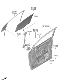 82403O3000-REGULATOR ASSY-FR DR WDO LH