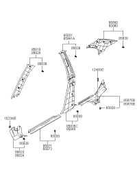 8583038000OI-TRIM ASSY-CTR PILLAR UPR LH