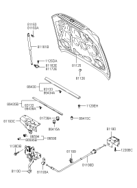 811803C000LK-HANDLE ASSY-HOOD LATCH RELEASE