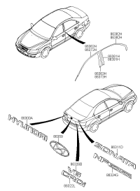 863823K000-TAPE-RR DR BLACK FRAME UPR LH
