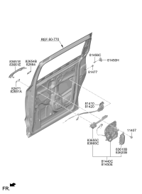 81410O3000-LATCH ASSY-REAR DOOR,LH