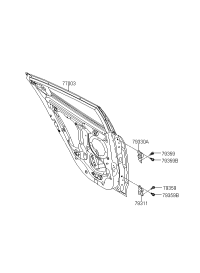 793302V000-Hinge assy-rear door upper, lh