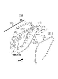 832203S000-W/STRIP ASSY-RR DR BELT O/S RH