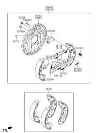 583054HA00-Shoe & lining kit-rr brake