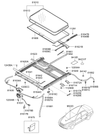 816663K000QS-SUNSHADE ASSY-SUNROOF