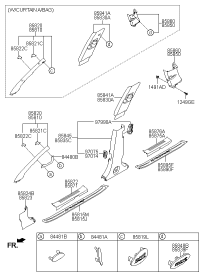 858203J100OR-TRIM ASSY-FR PILLAR RH