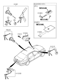 819053N700-KEY & CYLINDER SET-LOCK