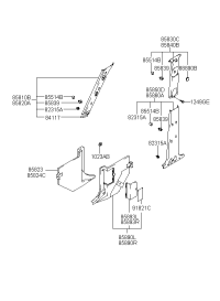 85810H1004OI-TRIM ASSY- A PILLAR,LH