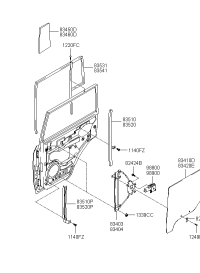 83403H1000-REGULATOR ASSY-RR DR P/WDO LH