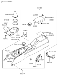 846102C550LK-CONSOLE ASSY-FLOOR