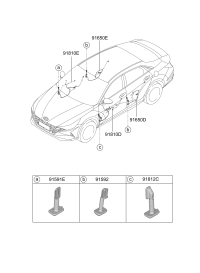 91630BU020-WIRING ASSY-RR DR RH