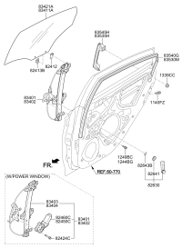 834011R000-REGULATOR ASSY-RR DR WDO LH