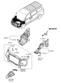 865554H000-BRKT-FR BUMPER SIDE SUPT,LH