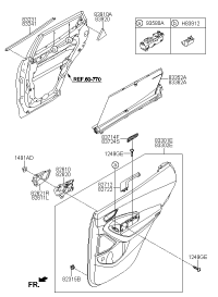 832312W000-W/STRIP-RR DR BELT I/S LH