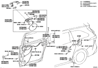 6908008120B0-Handle assy, slide door inside, rh/lh
