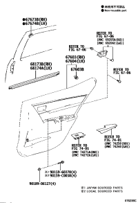 6763002V30C2-BOARD SUB-ASSY, REAR DOOR TRIM, RH