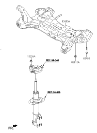 62400B3500-CROSSMEMBER COMPL-FR AXLE