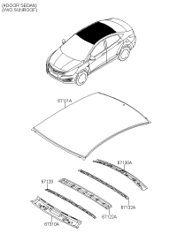 671310U200-Rail assy-roof rr