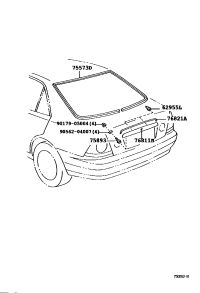7557153010-MOULDING, BACK WINDOW, OUTSIDE